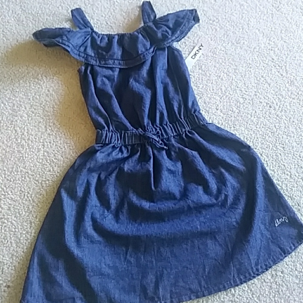 NWT Dkny cold shoulder denim dress